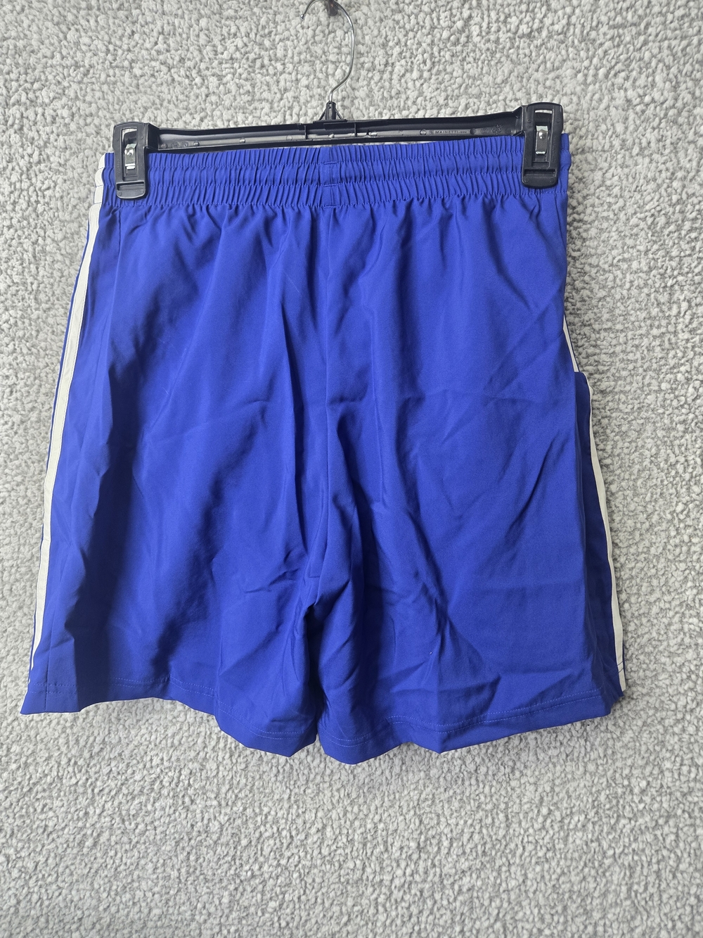 Adidas Men's Blue Athletic 3S Chelsea Shorts with White Stripes - Picture 5 of 8